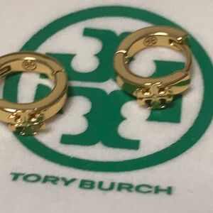 Tory Burch Gold TB logo Earrings